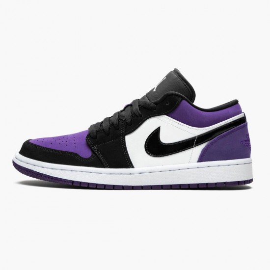 PK Shoes Air Jordan 1 Low Court Purple White/Black/Court Purple 553558-125