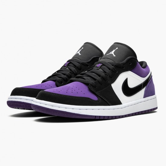 PK Shoes Air Jordan 1 Low Court Purple White/Black/Court Purple 553558-125