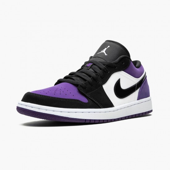 PK Shoes Air Jordan 1 Low Court Purple White/Black/Court Purple 553558-125