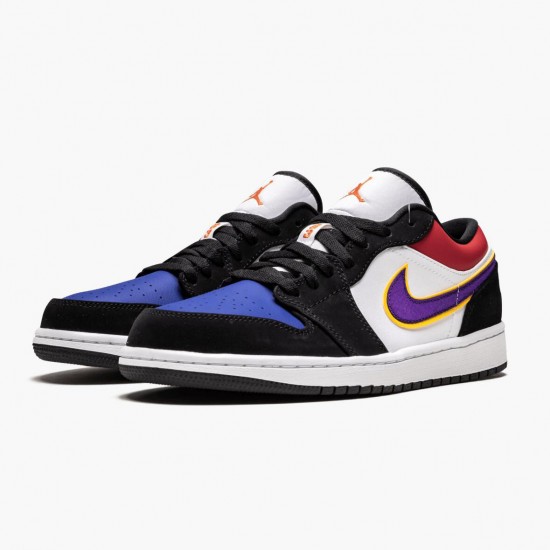 PK Shoes Air Jordan 1 Low Lakers Top 3 Black/Field Purple/White CJ9216-051