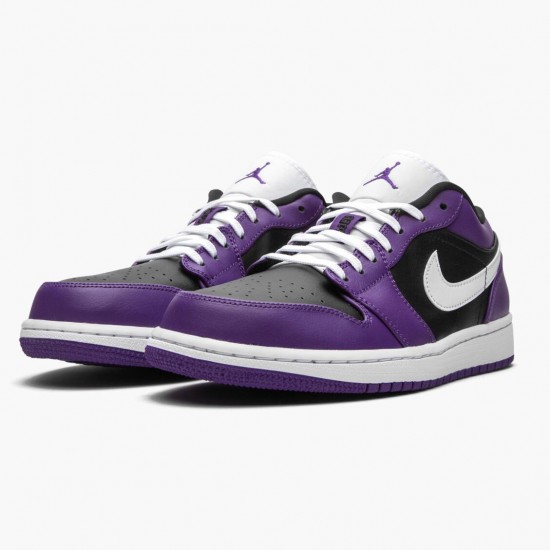 PK Shoes Air Jordan 1 Retro Low Court Purple Court Purple/White-Black 553558-501