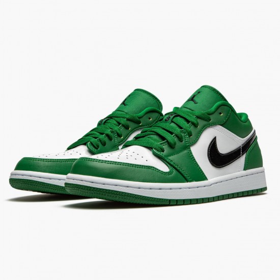 PK Shoes Air Jordan 1 Retro Low Pine Green Pine Green/Black White 553558-301