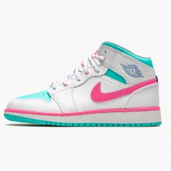 PK Shoes Air Jordan 1 Mid Digital Pink WhiteDigital Pink Aurora Gree 555112-102