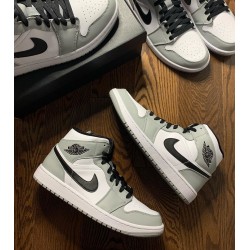 PK Shoes Air Jordan 1 Mid Light Smoke Grey Light Smoke Grey/Black/White 554724-092