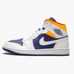 PK Shoes Air Jordan 1 Mid Royal Blue Laser Orange White/Deep Royal Blue/Track Red/Laser Orange 554724-131