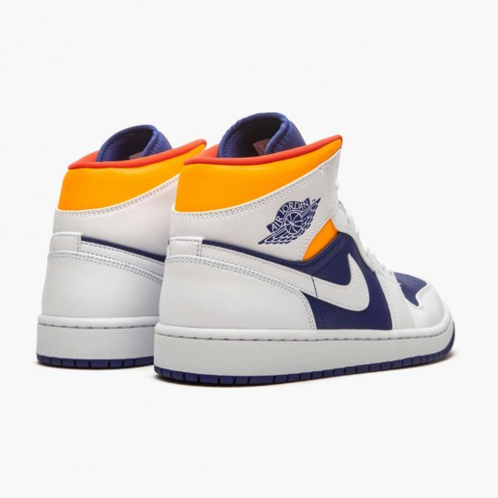 PK Shoes Air Jordan 1 Mid Royal Blue Laser Orange White/Deep Royal Blue/Track Red/Laser Orange 554724-131