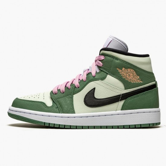 PK Shoes Air Jordan 1 Mid SE Dutch Green Dutch Green/Black/Barely Green/Arctic Pink CZ0774-300