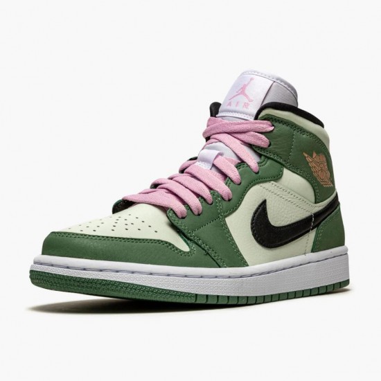 PK Shoes Air Jordan 1 Mid SE Dutch Green Dutch Green/Black/Barely Green/Arctic Pink CZ0774-300