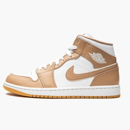 PK Shoes Air Jordan 1 Mid Tan Gum Tan/White/Gum 554724-271