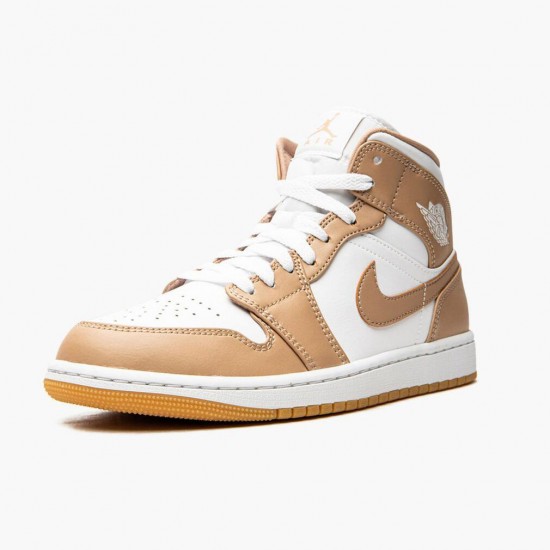 PK Shoes Air Jordan 1 Mid Tan Gum Tan/White/Gum 554724-271