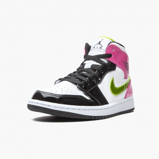 PK Shoes Air Jordan 1 Mid White Black Cyber Pink White/Black/Cyber Pink CZ9834-100