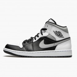 PK Shoes Air Jordan 1 Mid White Shadow Black/White/Lt Smoke Grey 554724-073