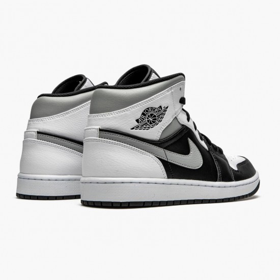 PK Shoes Air Jordan 1 Mid White Shadow Black/White/Lt Smoke Grey 554724-073