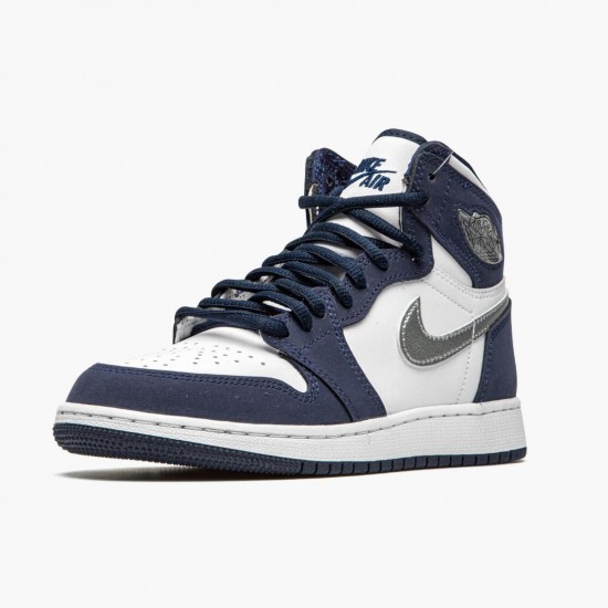 PK Shoes Air Jordan 1 Retro High COJP Midnight Navy White/Midnight Navy/Metallic S DC1788-100