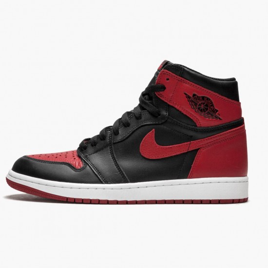 PK Shoes Air Jordan 1 Retro High OG Banned Bred Black/Varsity Red-White 555088-001