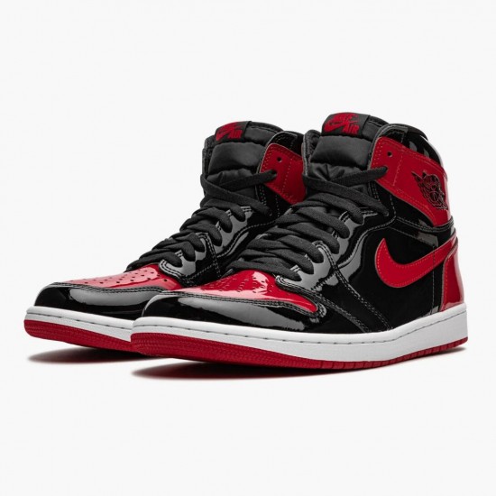 PK Shoes Air Jordan 1 Retro High OG Patent Bred Red Black/White/Varsity Red 555088-063