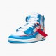 PK Shoes Air Jordan 1 Retro High Off-White University Blue White/Dark Powder Blue Cone AQ0818-148