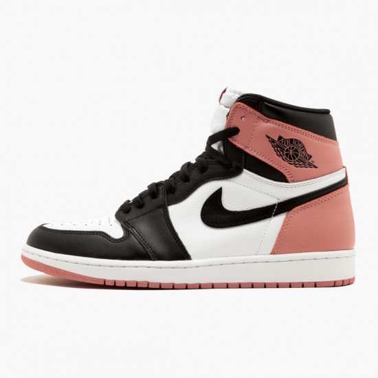 PK Shoes Air Jordan 1 Retro High Rust Pink White/Black/Rust Pink 861428-101