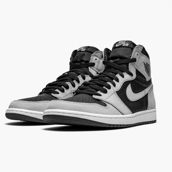 PK Shoes Air Jordan 1 Retro High Shadow 2.0 Black/White/Light Smoke Grey 555088-035