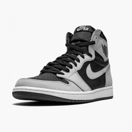 PK Shoes Air Jordan 1 Retro High Shadow 2.0 Black/White/Light Smoke Grey 555088-035