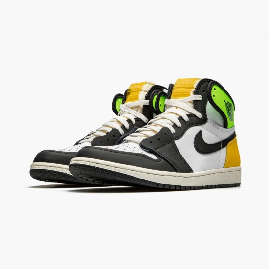 PK Shoes Air Jordan 1 Retro High White Black Volt University Gold White/Black-Volt-University Gold 555088-118