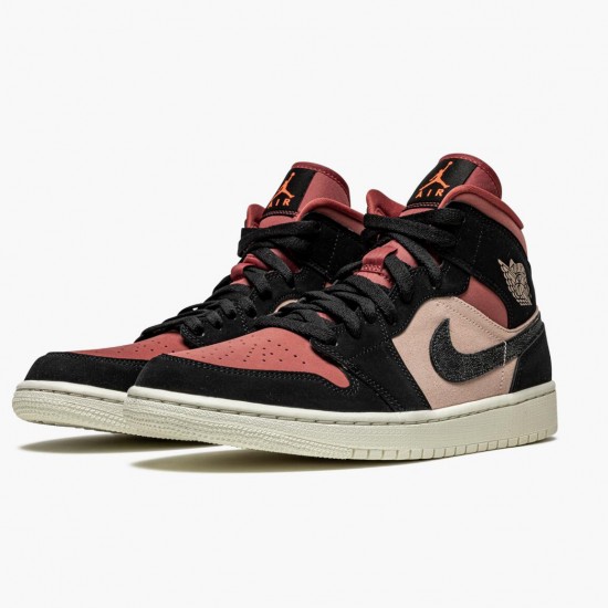 PK Shoes Air Jordan 1 Mid Canyon Rust Particle Beige/Black BQ6472-202