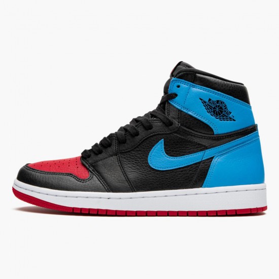 PK Shoes Air Jordan 1 High OG UNC To Chicago Black/Dark Powder Blue/Gym Red CD0461-046