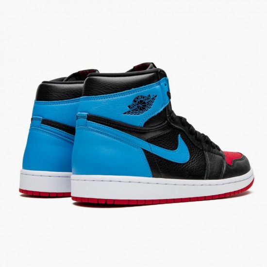 PK Shoes Air Jordan 1 High OG UNC To Chicago Black/Dark Powder Blue/Gym Red CD0461-046