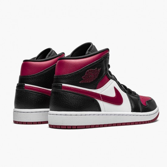 PK Shoes Air Jordan 1 Mid Bred Toe Black/Gym Red/White 554724-066