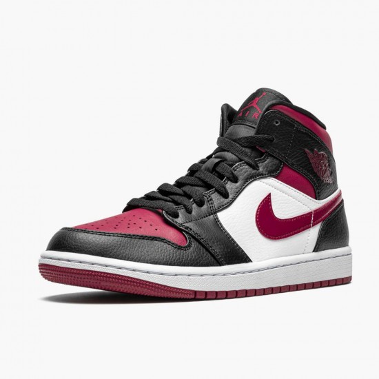 PK Shoes Air Jordan 1 Mid Bred Toe Black/Gym Red/White 554724-066