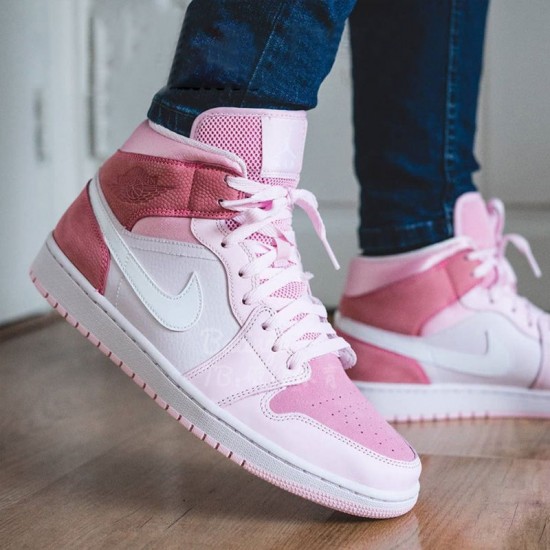 PK Shoes Air Jordan 1 Mid Digital Pink Digital Pink/White Pink/Foam Sail CW5379-600