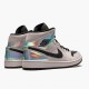 PK Shoes Air Jordan 1 Mid Dirty Powder Iridescent Barely Rose/Black/Multi BQ6472-602