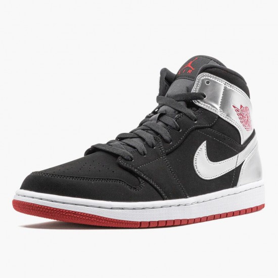 PK Shoes Air Jordan 1 Mid Johnny Kilroy Black/Gym Red/Metallic Silver 554724-057