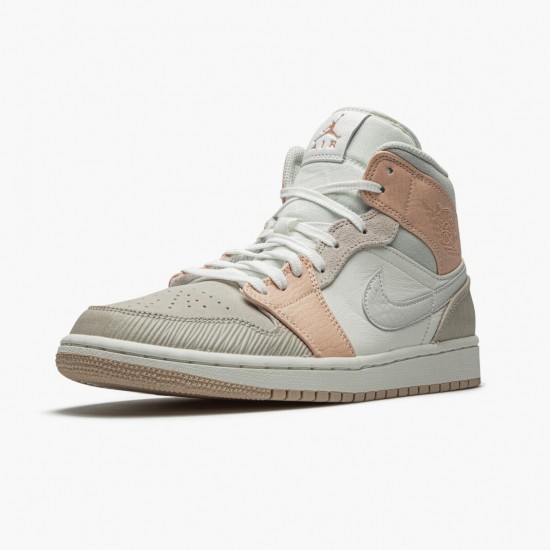 PK Shoes Air Jordan 1 Mid Milan Sail/Light Bone String Shimmer CV3044-100