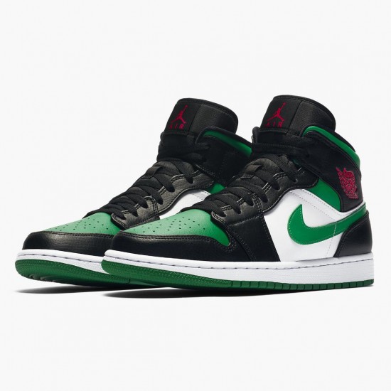 PK Shoes Air Jordan 1 Mid Pine Green Black/Gym Red/White/Pine Green 554724-067