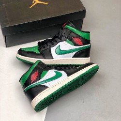 PK Shoes Air Jordan 1 Mid Pine Green Black/Gym Red/White/Pine Green 554724-067