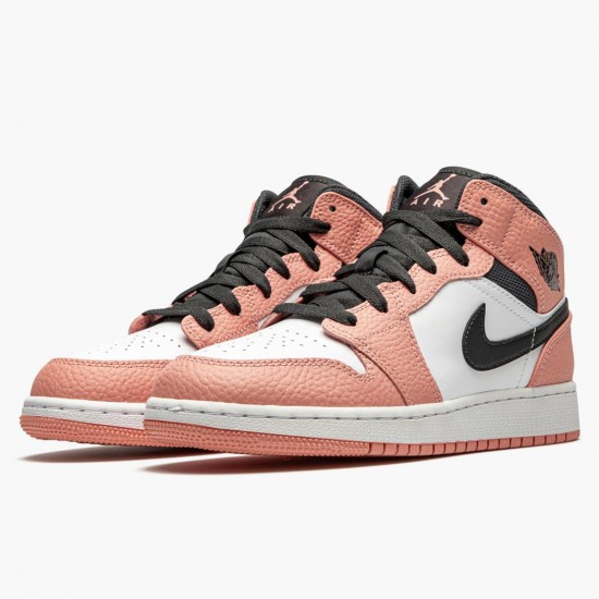 PK Shoes Air Jordan 1 Mid Pink Quartz Pink Quartz/DK Smoke Grey 555112-603