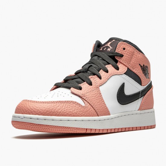 PK Shoes Air Jordan 1 Mid Pink Quartz Pink Quartz/DK Smoke Grey 555112-603