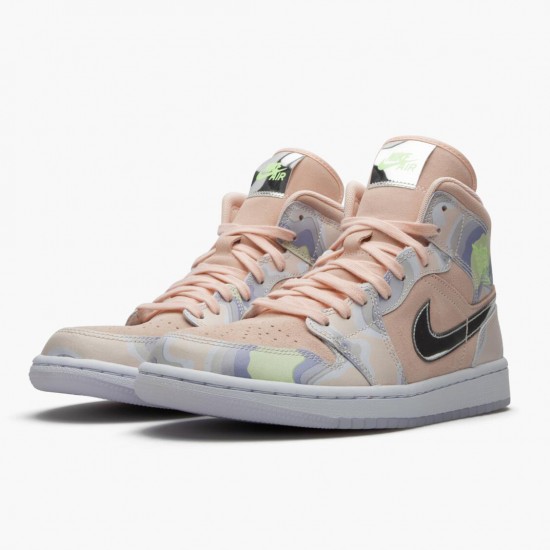 PK Shoes Air Jordan 1 Mid SE P(Her)spectate Washed Coral Chrome Washed Coral/Chrome/Light Whistle CW6008-600