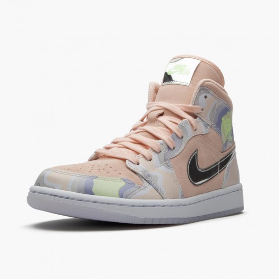 PK Shoes Air Jordan 1 Mid SE P(Her)spectate Washed Coral Chrome Washed Coral/Chrome/Light Whistle CW6008-600