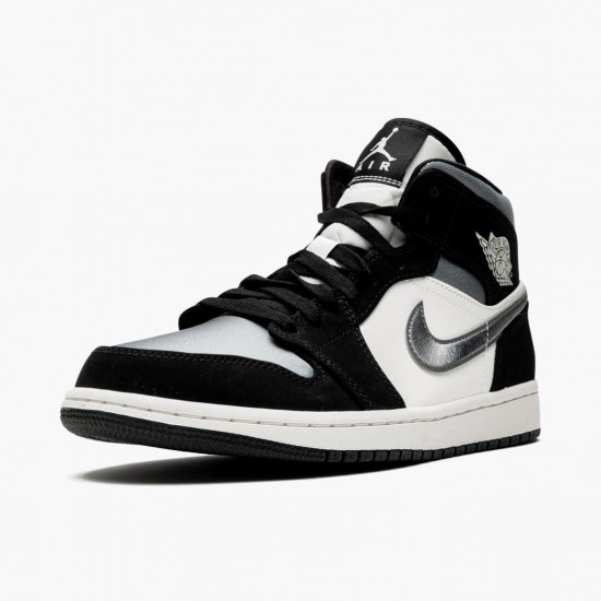 PK Shoes Air Jordan 1 Mid Satin Grey Toe Black/Anthracite Sail 852542-011