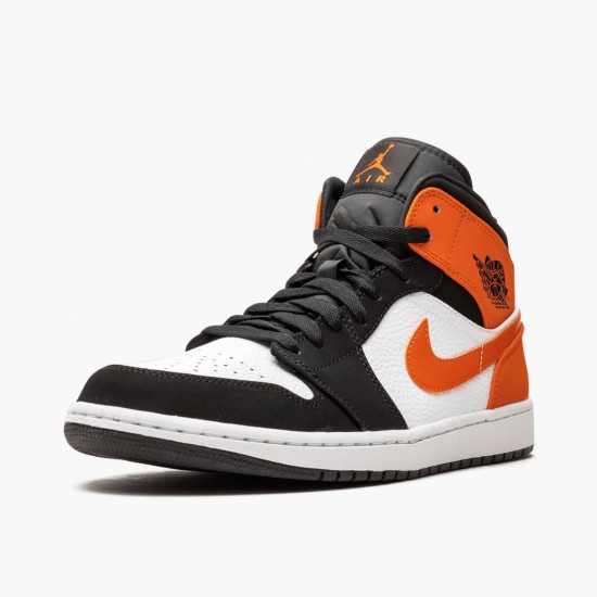 PK Shoes Air Jordan 1 Mid Shattered Backboard Black/White Starfish 554724-058