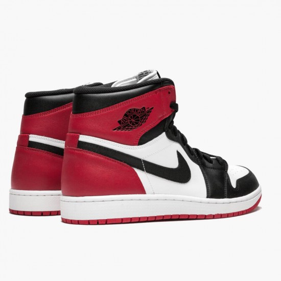 PK Shoes Air Jordan 1 Retro High Black Toe White/Black/Gym Red 555088-184