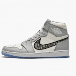 PK Shoes Air Jordan 1 Retro High Dior Wolf Grey/Sail Photon Dust Whi CN8607-002