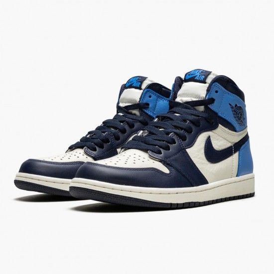 PK Shoes Air Jordan 1 Retro High OG Obsidian University Blue Sail/Obsidian/University Blue 555088-140