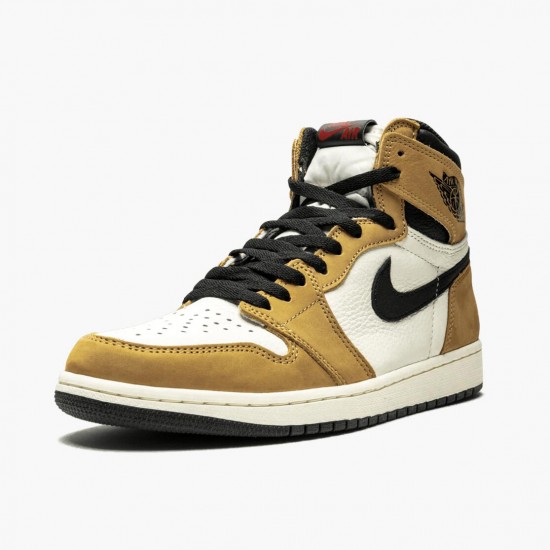 PK Shoes Air Jordan 1 Rookie of the Year Golden Harvest/Black Sail 555088-700