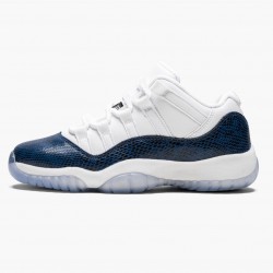 PK Shoes Air Jordan 11 Low Navy Snakeskin Whiite/Black/Navy Black CD6847-102