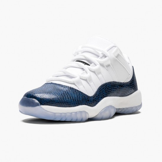 PK Shoes Air Jordan 11 Low Navy Snakeskin Whiite/Black/Navy Black CD6847-102