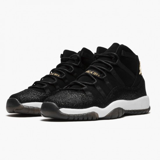 PK Shoes Air Jordan 11 Retro Heiress Black Stingray Black/Metallic Gold/White/Black 852625-030