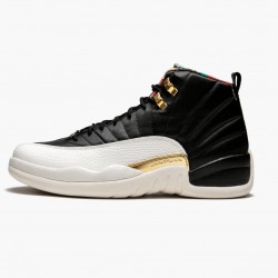 PK Shoes Air Jordan 12 Retro 2019 CNY Chinese New Year Black/Sail-Metallic Gold-True Red CI2977-006